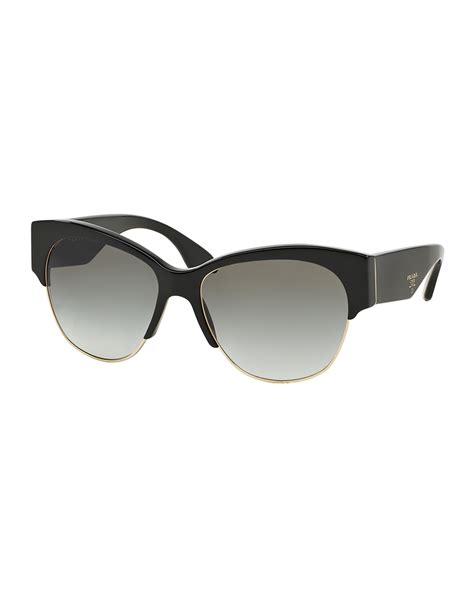 prada havana cat eye glasses|Prada semi rimless eyeglasses.